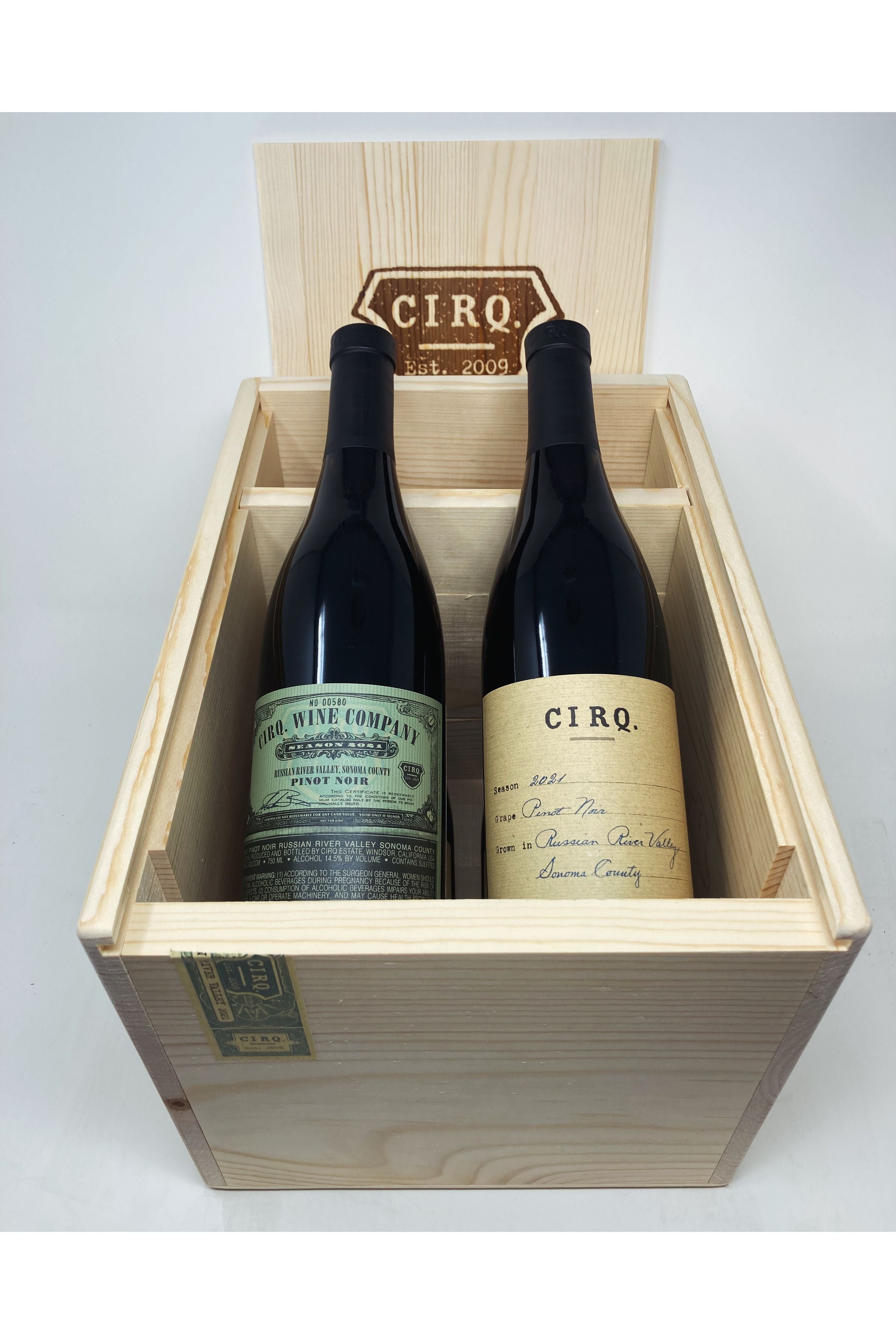Cirq 2021 Pinot Noir, Russian River Valley 4-Bottle Wood Box Set